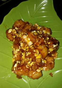 Udang telur orak arik saus madu