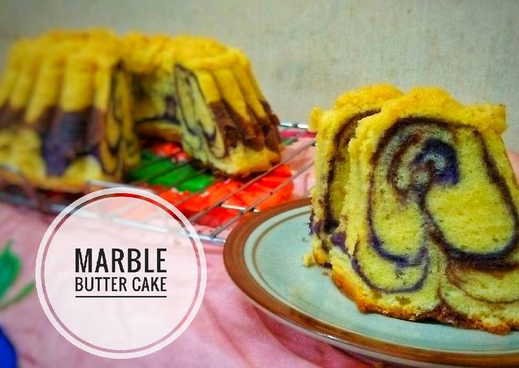 bahan dan cara membuat Marble Butter Cake