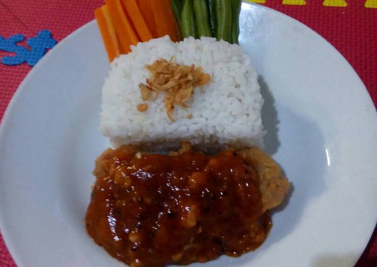 resep Chicken Steak + blackpaper sauce