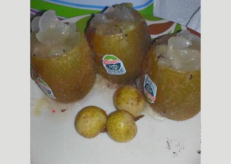 resep lengkap untuk Jeli kiwi + klengkeng