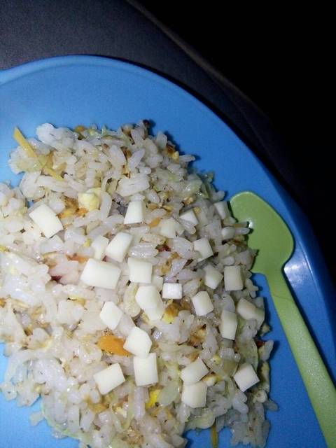 Resep Rahasia Nasi goreng keju (telur+keju) MPASI bayi 22 bulan