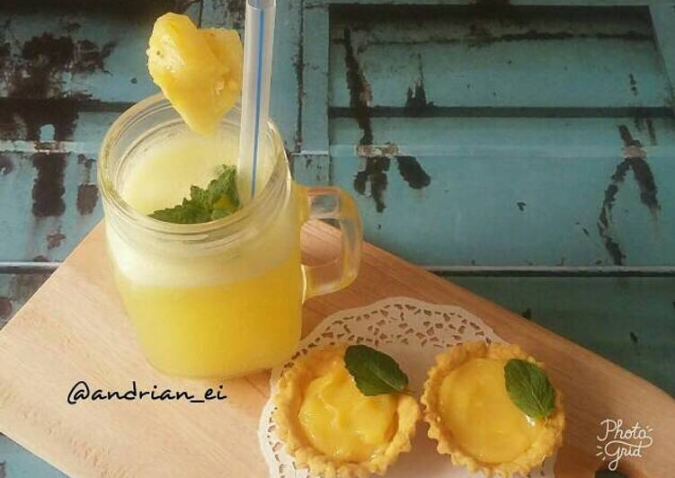 bahan dan cara membuat Pineapple Lemonade