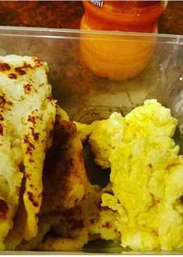 Kentang tumbuk + scramble egg