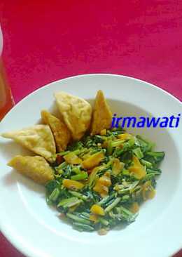 Tumis Sawi Hijau-Wortel dan Tahu-Tempe Goreng #srpn5