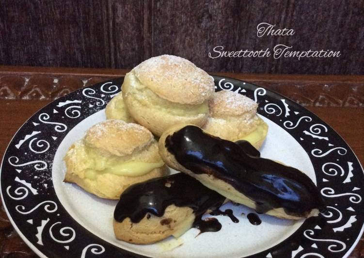 gambar untuk resep makanan Choux Pastry (Sus dan Eclairs) Vla Durian