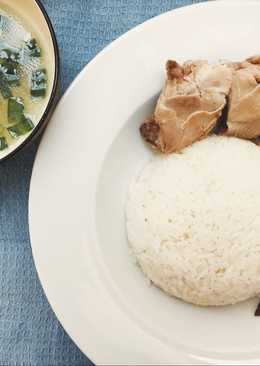 Hainanse chicken rice/Nasi ayam Hainan