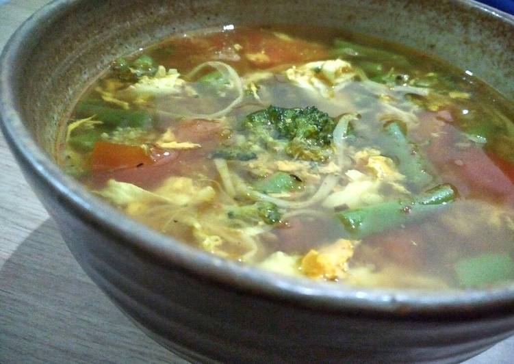 cara membuat Sup Sayur Telur