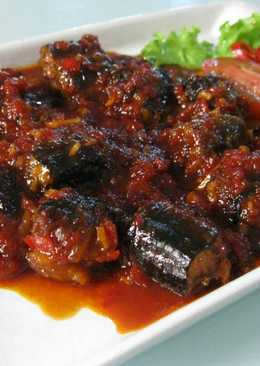 Belut basah sambel merah.