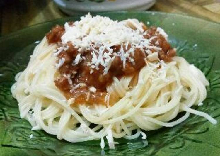 resep lengkap untuk Spaghetti Bolognese Praktis