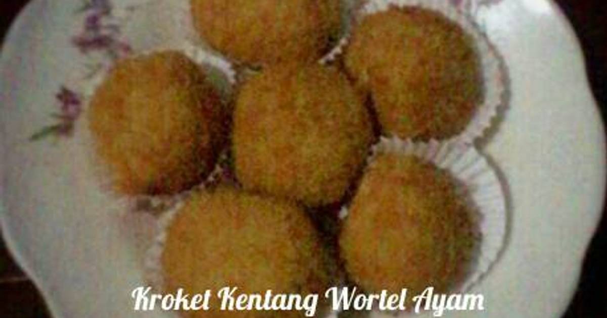 Resep Kroket / Koroke / Croquette Bitterballen / Kroketten Kentang Wortel Ayam ala Vika Prasetyani Sukadi