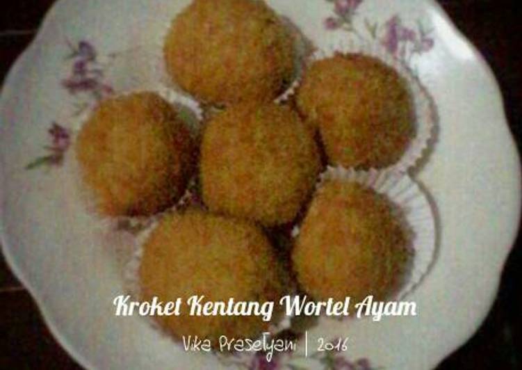 resep lengkap untuk Kroket / Koroke / Croquette Bitterballen / Kroketten Kentang Wortel Ayam