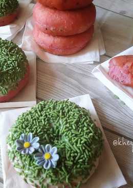 Eggless Donat Buah Naga menul