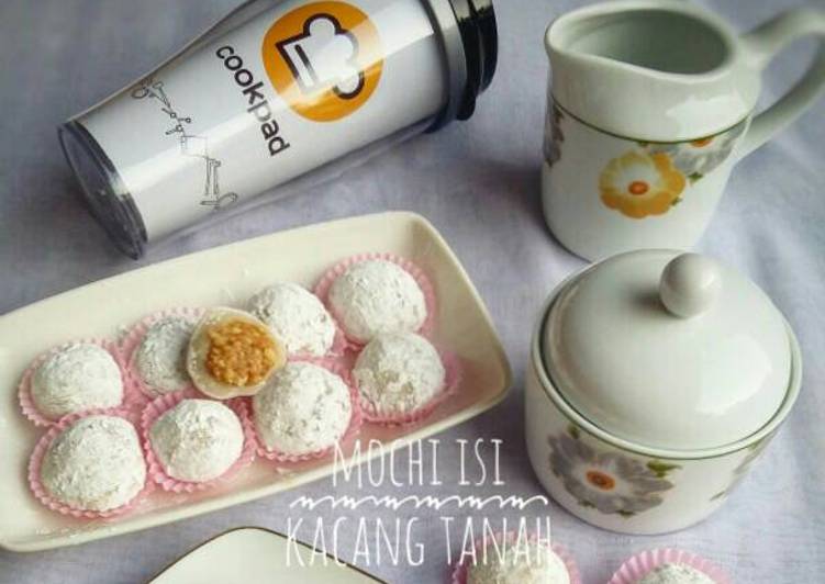 bahan dan cara membuat Mochi Isi Kacang Tanah