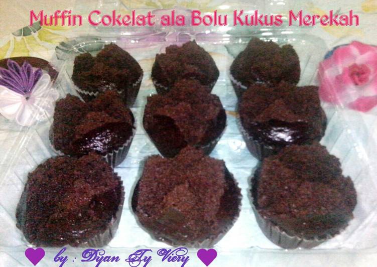 gambar untuk resep makanan Muffin Cokelat ala Bolu Kukus Merekah (Versi 1)