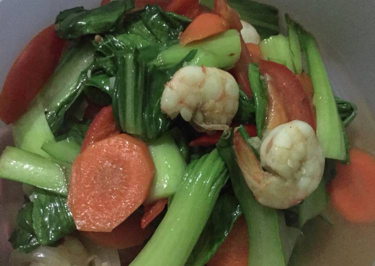 resep makanan Ca Bok Coi Udang??