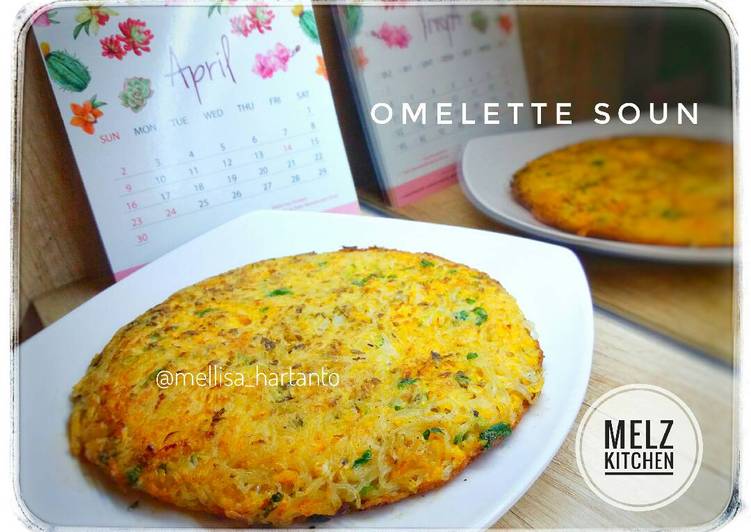 bahan dan cara membuat Omelette Soun