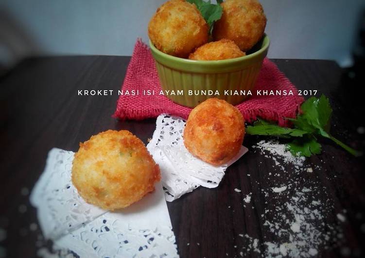 resep masakan Kroket Nasi Keju Isi Ayam