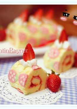 Cara Membuat Motif pada Japanese Roll Cake - How to make japanese roll pattern