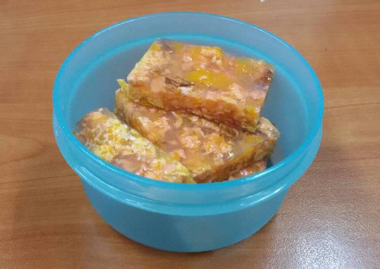 cara membuat Puding Marmer Kabocha (DEBM/Keto Friendly)