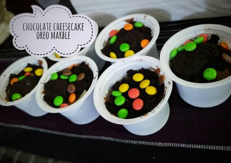 resep makanan Chocolate Cheesecake Oreo Marble