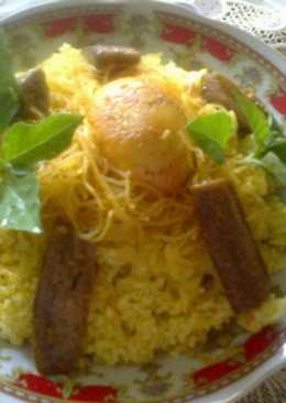Nasi kuning Rice cooker  praktis