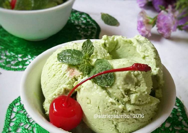 cara membuat Green tea ice cream