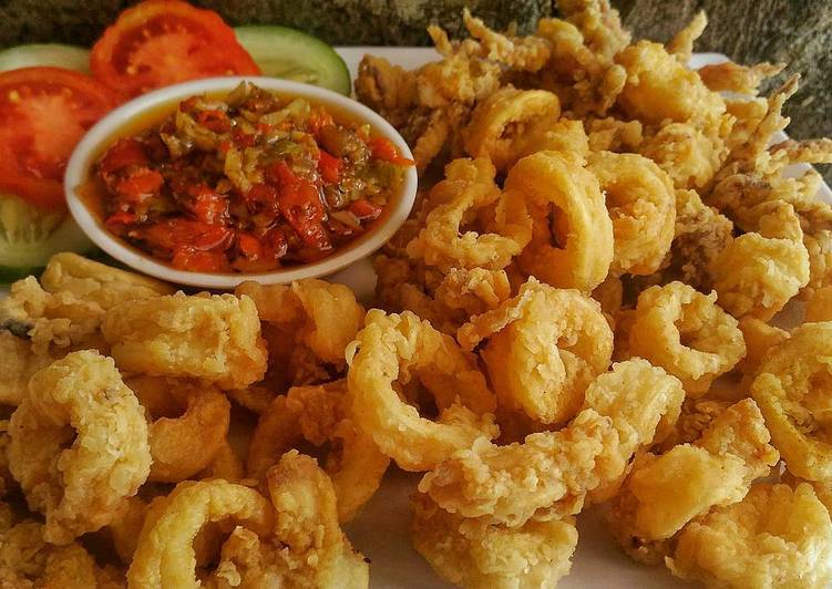 cara membuat Cumi goreng tepung renyah (crispy)