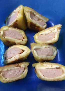 Roti tawar keju sosis goreng margarin