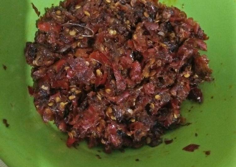 resep lengkap untuk Sambal bawang terasi kering