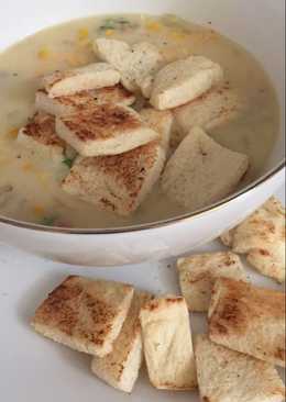 Cream soup dan roti panggang teflon