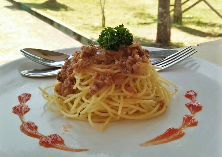 cara membuat Spaghetti Bolognaise