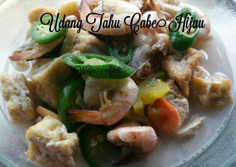 resep makanan Udang Tahu Cabe Hijau