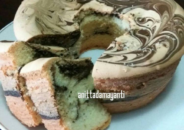 resep lengkap untuk Marmer Cake Pak Sahak