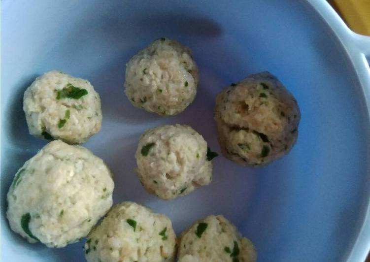 resep lengkap untuk Bakso Oat Ayam Kelor (MPASI 10M)