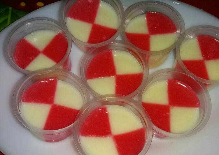 gambar untuk cara membuat Puding Merah Putih