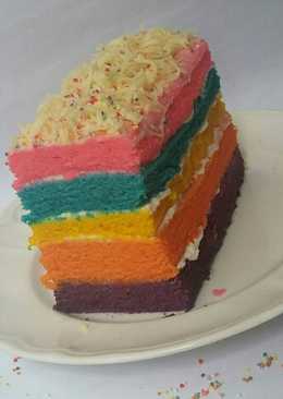 Rainbow cake kukus ny.liem super lembut #postingrame2_bolu