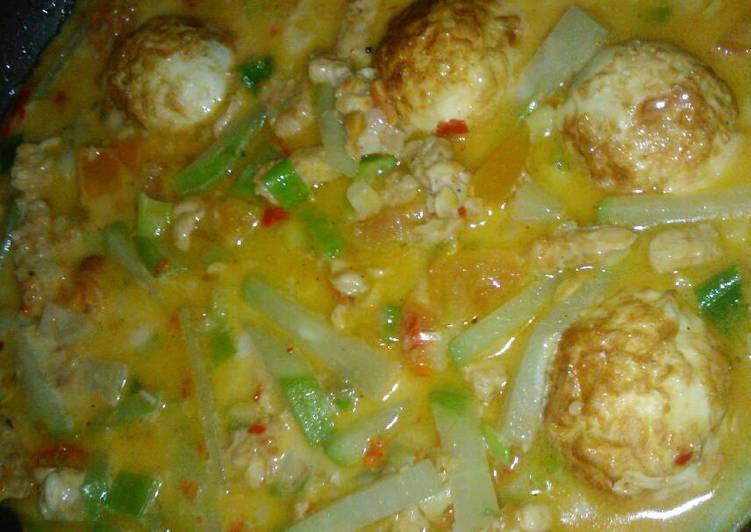 resep lengkap untuk Sayur LaTeL (labu, tempe, telur) Kuah Santan