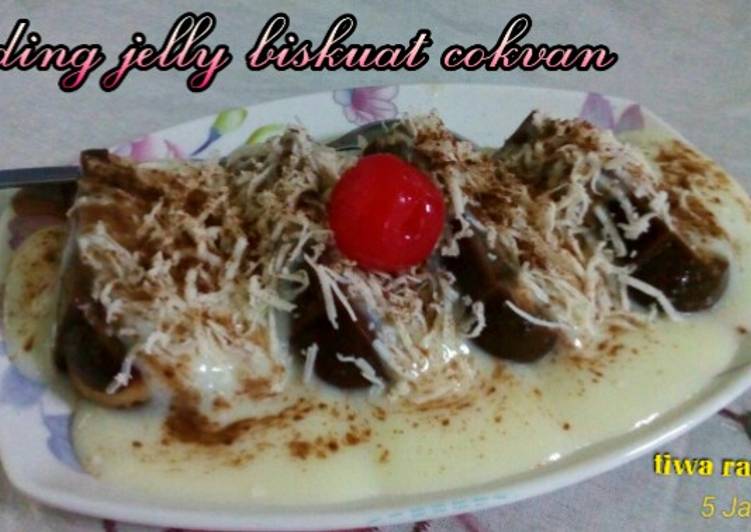 gambar untuk resep Puding jelly biskuat coklat vanila