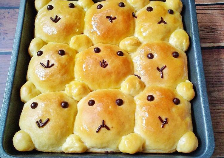 resep lengkap untuk Bear bread (roti beruang)