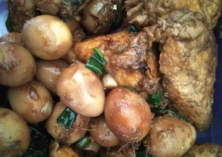 resep Semur Telur Puyuh dan Tahu Kulit