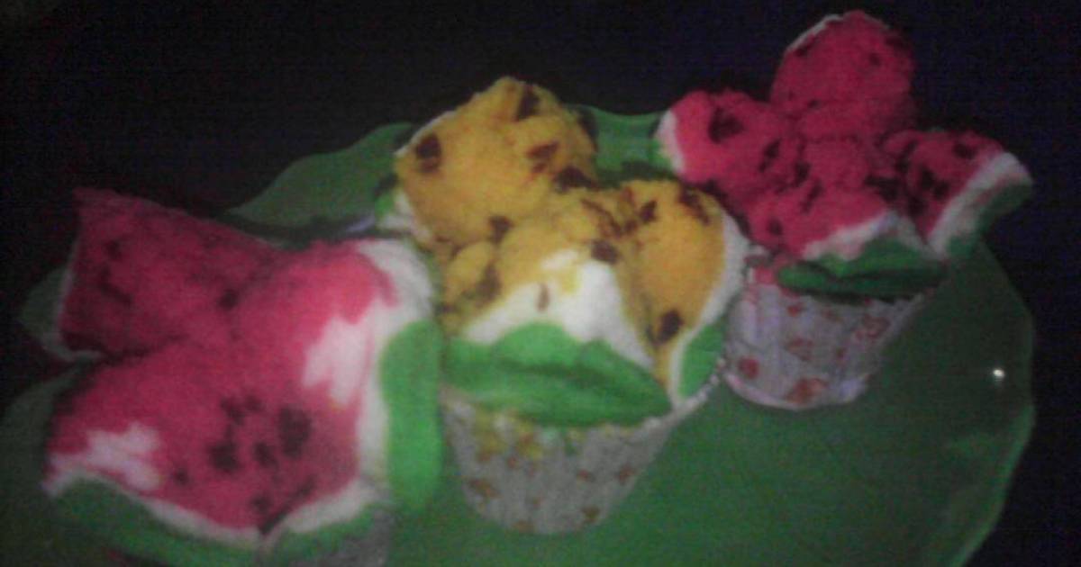 Resep bolu kukus motif semangka Resep bolu kukus motif semangka