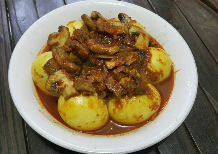 resep masakan Bumbu Bali Telur dg Shitake