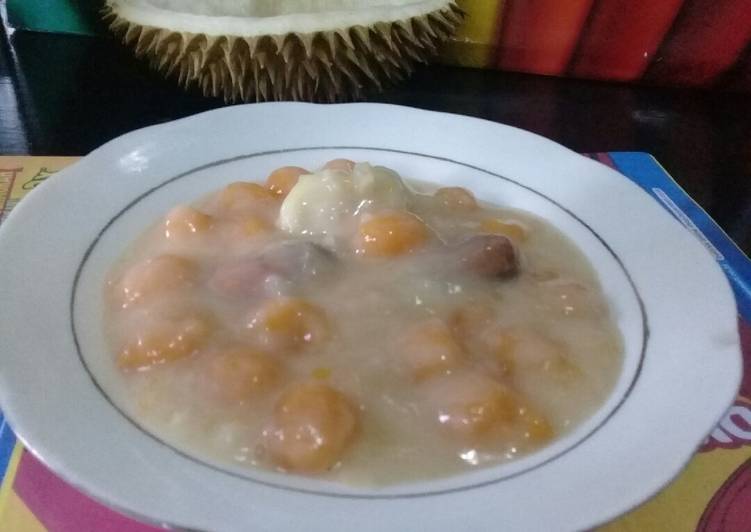 bahan dan cara membuat Bubur candil /bubur biji salak/ jenang grendul durian