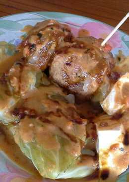 Siomay aci simple saus kacang