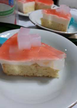 Puding cake kacang tanah dan nata decoco