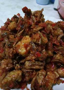 Teri sambel campur tempe