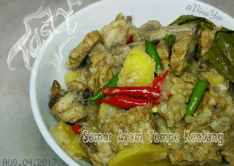 cara membuat Semur Tempe Ayam Kentang ??