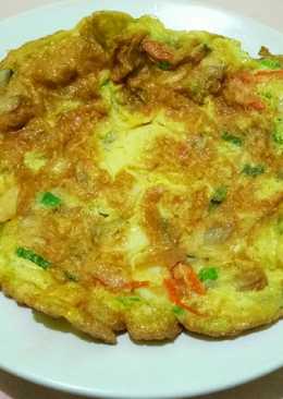 Telur dadar sosis pedas