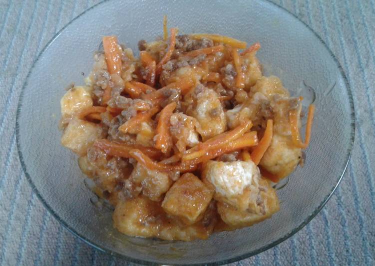 resep makanan Tahu Daging Giling Asam Manis