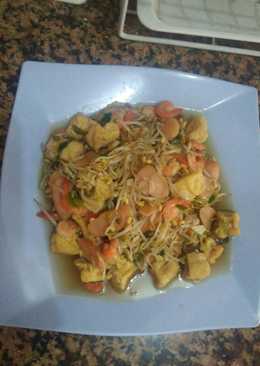 Tumis toge udang tahu sosis